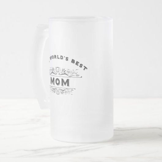 De beste moeder ter wereld matglas bierpul (Voorkant links)