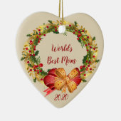 De beste moeder ter wereld met Antiek kerstmis Keramisch Ornament (Rechts)