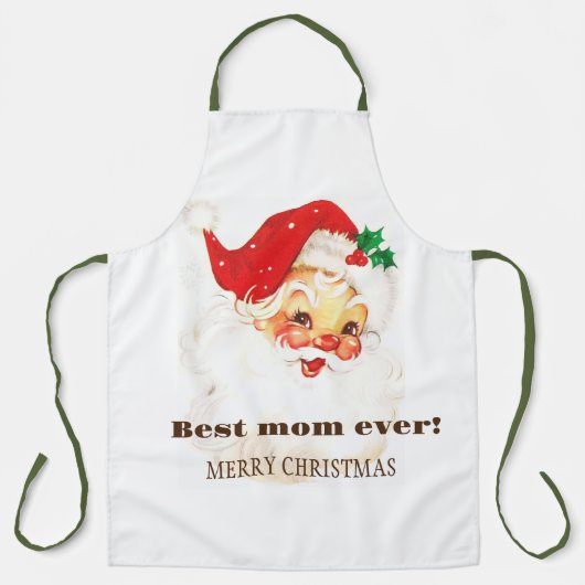 De beste moeder ter wereld, retro Santa Claus Schort (Voorkant)