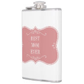 De beste moeder ter wereld, roze lijst heupfles (Links)