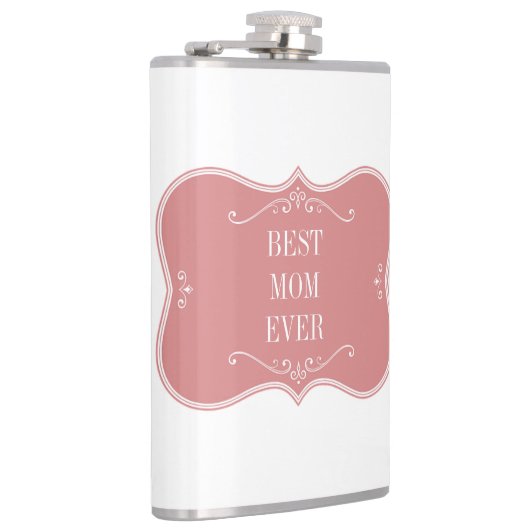 De beste moeder ter wereld, roze lijst heupfles (Rechts)