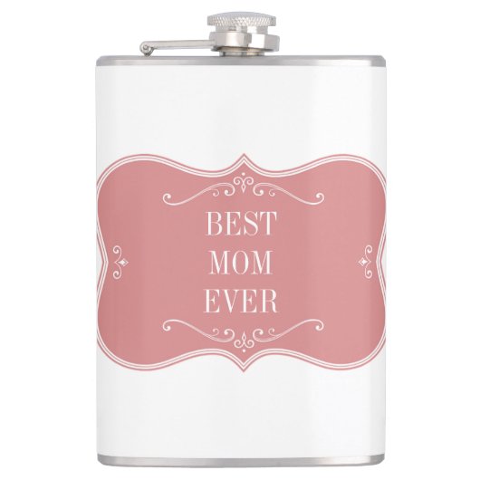 De beste moeder ter wereld, roze lijst heupfles (Voorkant)