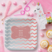 De beste moeder ter wereld, roze lijst papieren bordje (Feest)