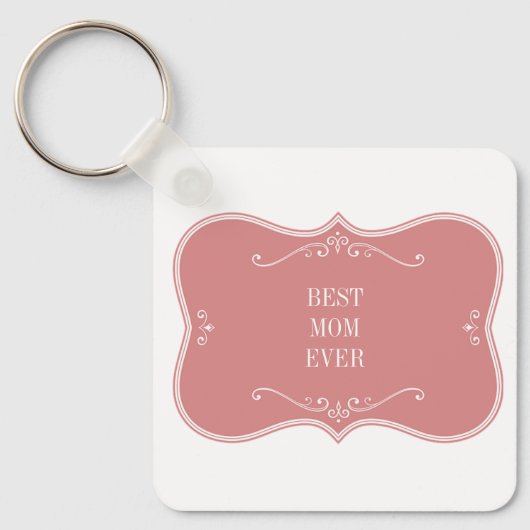 De beste moeder ter wereld, roze lijst sleutelhang sleutelhanger (Voorkant)