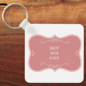De beste moeder ter wereld, roze lijst sleutelhang sleutelhanger (Voorkant)