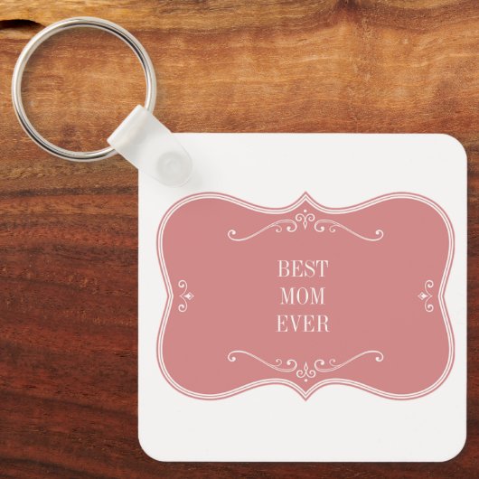 De beste moeder ter wereld, roze lijst sleutelhang sleutelhanger (Voorkant)