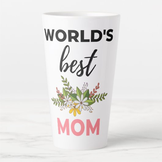 De beste moeder ter wereld zwart latte mok (Voorkant)