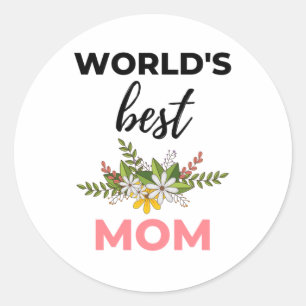 De beste moeder ter wereld zwart ronde sticker
