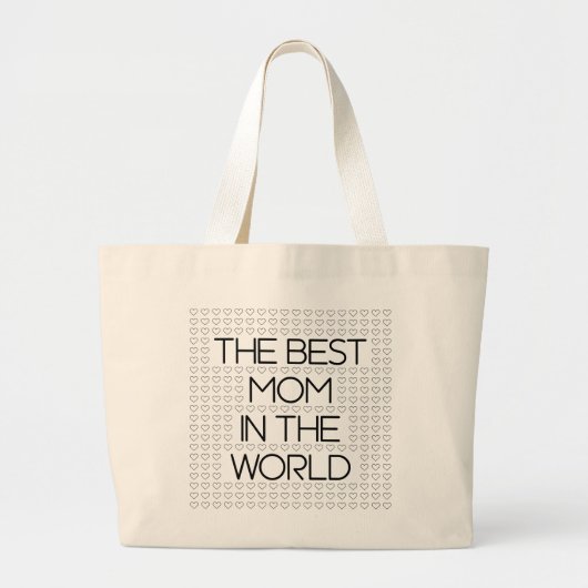 De Beste Moeder Ter Wereld Zwarte Typografie Grote Tote Bag (Voorkant)