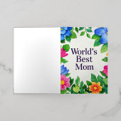 De beste moeder van de bloemenwereld folie wenskaart (Buiten Laag)