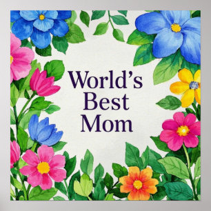 De beste moeder van de bloemenwereld poster
