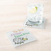 De beste moederbank is geen pijlkaarde glazen onderzetter (Schuin)