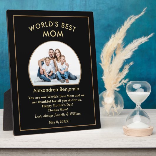 De beste Moederdag foto van mama personaliseren Fotoplaat (Zijkant)