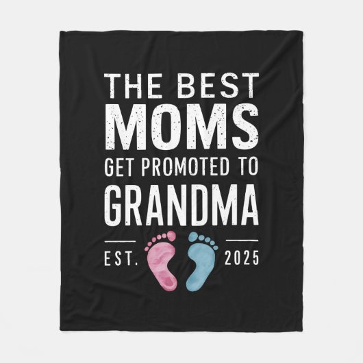 De beste moeders promoveren naar oma EST 2025 Fleece Deken (Voorkant)