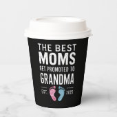 De beste moeders promoveren naar oma EST 2025 Papieren Bekers (Voorkant)