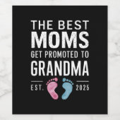 De beste moeders promoveren naar oma EST 2025 Wijn Etiket (Enkel label)