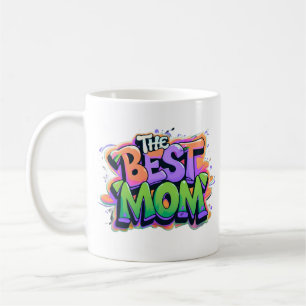 De beste moeders stijl graffiti koffiemok