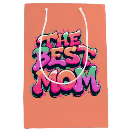 De beste moeders stijl graffiti medium cadeauzakje (Voorkant)