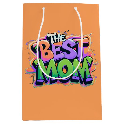 De beste moeders stijl graffiti medium cadeauzakje (Voorkant)