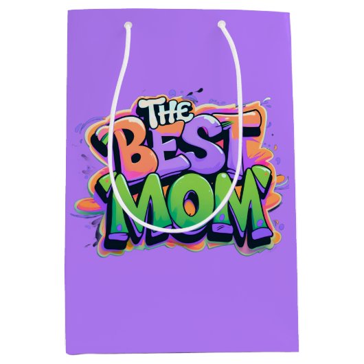 De beste moeders stijl graffiti medium cadeauzakje (Voorkant)