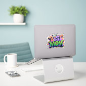 De beste moeders stijl graffiti sticker (Laptop op bureau)