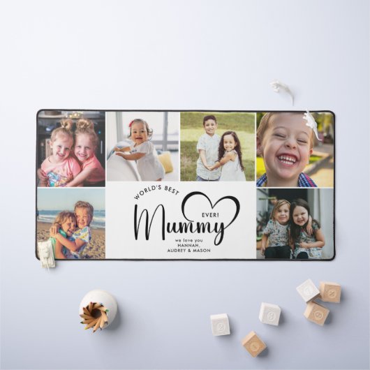 De beste mummie ooit cadeau fotocollage van de mod bureaumat (Kindertafel)