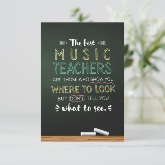 De beste muziekleraren bedankkaart (Staand voorkant)