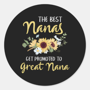 De beste Nana's worden gepromoveerd naar Great Nan Ronde Sticker