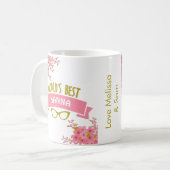 De beste Nanna  roze bloem ter wereld Koffiemok (Voorkant links)