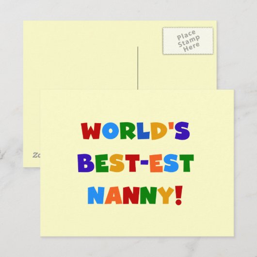 De beste nanny-cadeaus ter wereld van Bright kleur Briefkaart (Voorkant / Achterkant)