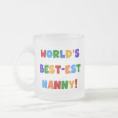 De beste nanny-cadeaus ter wereld van Bright kleur Matglas Koffiemok (Links)