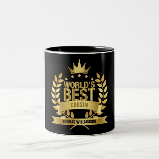 De beste neef van de wereld, Fun Gold Black Tweekleurige Koffiemok (Center)