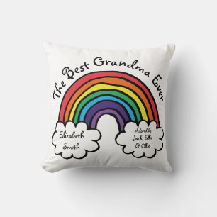 De beste oma Granny ooit kleurrijke regenboog Kussen