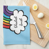 De beste oma Granny ooit Rainbow Blue Theedoek (Quarter Fold)