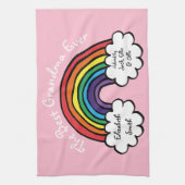 De beste oma Granny ooit Rainbow Pink Theedoek (Verticaal)