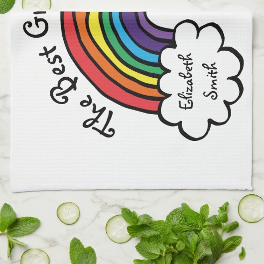 De beste oma Granny ooit Regenboog Theedoek (Gevouwen)