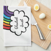 De beste oma Granny ooit Regenboog Theedoek (Quarter Fold)