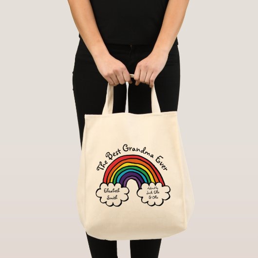 De beste oma grootmoeder ooit regenboog tote bag (Voorkant (product))