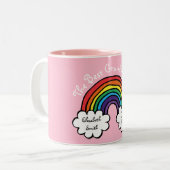 De Beste Oma Oma Ooit Regenboog Roze Tweekleurige Koffiemok (Voorkant links)