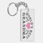 De beste oma roze hartslag ter wereld sleutelhanger (Voorkant Links)
