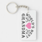 De beste oma roze hartslag ter wereld sleutelhanger (Voorkant)
