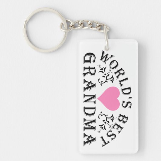 De beste oma roze hartslag ter wereld sleutelhanger (Voorkant)