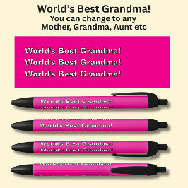 De beste oma van de wereld! - Kan de tekst wijzige Zwarte Inkt Pen