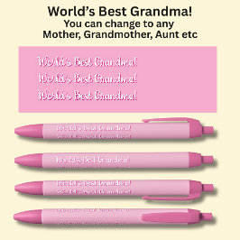 De beste oma van de wereld! - Kan tekst wijzigen,  Zwarte Inkt Pen