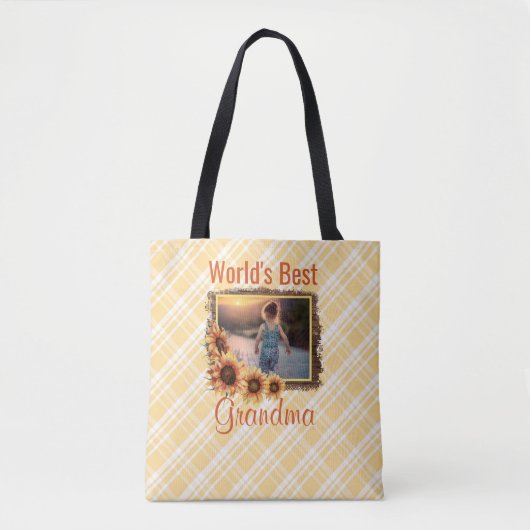 De beste oma-zonnebloemen en gegiste Canvas tas te (Voorkant)