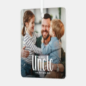 De Beste Oom 'Custom Photo Schattige Gift Metalen Ornament (Voorkant links)