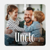 De Beste Oom 'Custom Photo Schattige Gift Metalen Ornament (Achterkant)