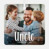 De Beste Oom 'Custom Photo Schattige Gift Metalen Ornament (Voorkant)