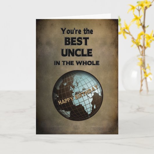 DE BESTE OOM VAN DE VERJAARDAG IN DE WERELD KAART (Gele Bloem)