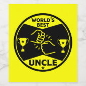 De beste oom van de wereld wijn etiket (Enkel label)